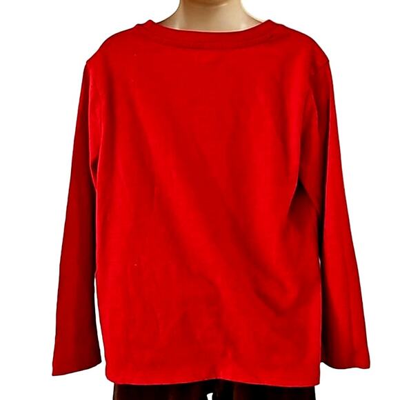 Old Navy Boys Solid Red Long Sleeve T-Shirt Size S (6/7) Cotton Crew Neck Tee - Picture 6 of 6